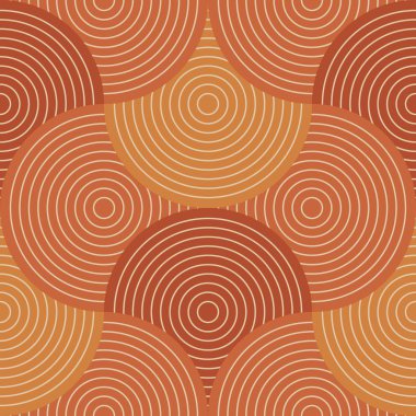 Turuncu dalgalı çizgili düzenli dikişsiz desen