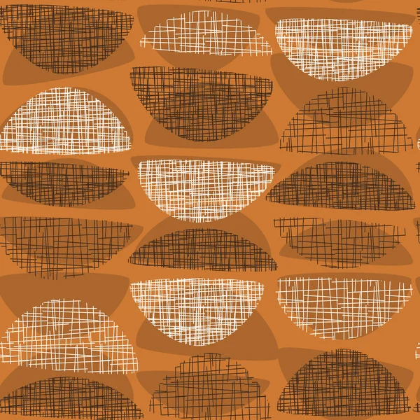 Geometrischer mittelalterlicher Stil orange strukturierte Rapport — Stockvektor