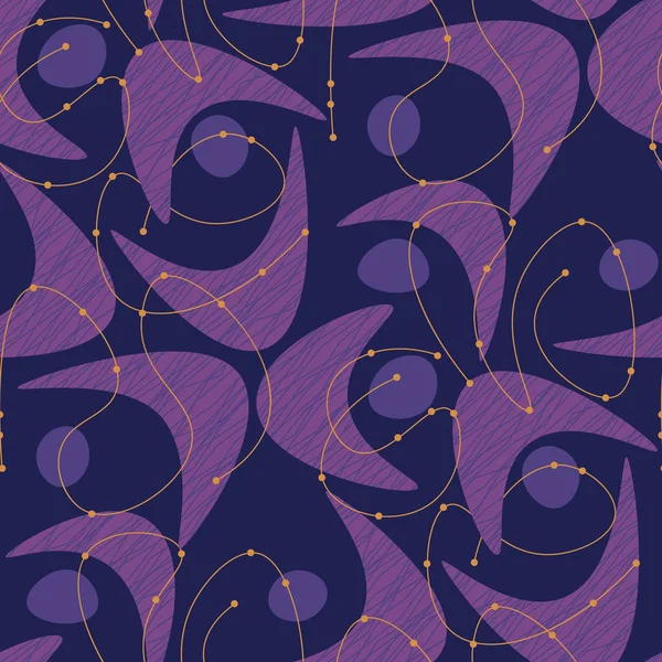 Violet âge atomique motif abstrait sans couture — Image vectorielle