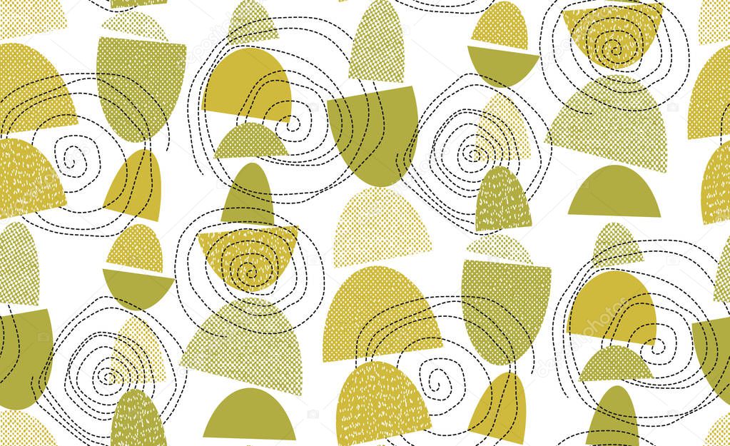 Midcentury 50s vibes geometric seamless pattern