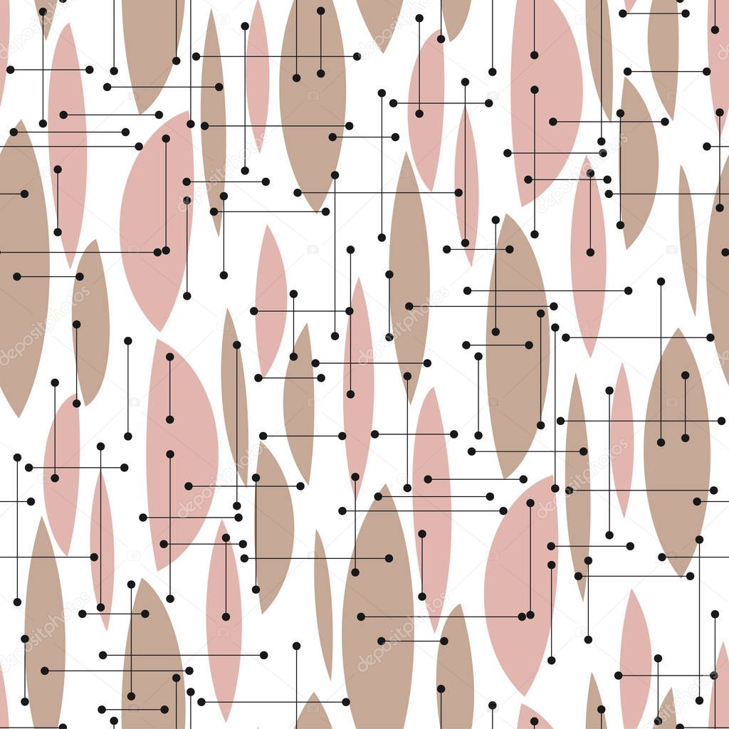 Middle age style taupe colors seamless pattern