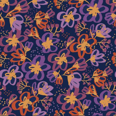 Çizim tarzı soyut çiçekler dikişsiz desen