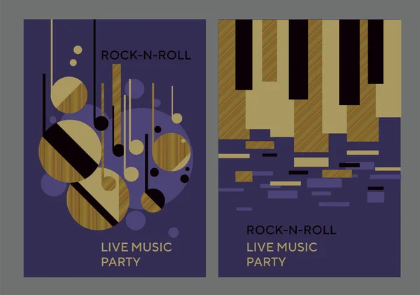 Plantilla de póster musical con concepto abstracto — Vector de stock