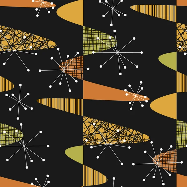 Atomaire leeftijd Vibes geometrische naadloze patroon — Stockvector