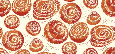 Tatlı tarçınlı çörek kış pastanesi dikişsiz desen