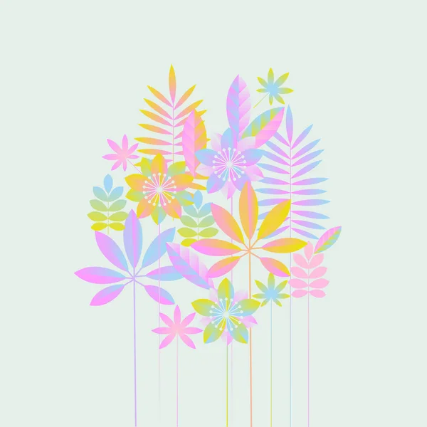 Carte végétale tropicale abstraite Pastel RGB couleurs — Image vectorielle