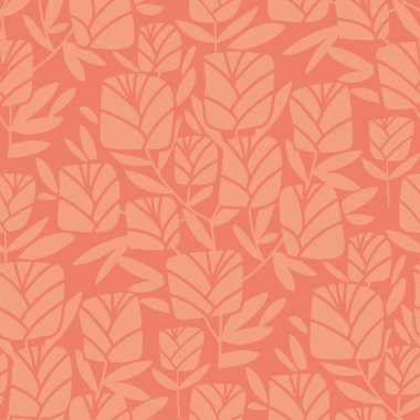 Zarif, soyut, gül rengi, dikişsiz desen. Vektör illüstrasyon çiçek motifi. Klasik lakonik tarzda basit bir siluet çiçek uyumluluğu