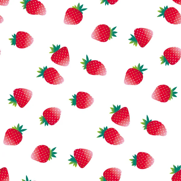 Naives Einfaches Erdbeer Tupfen Nahtloses Muster Für Hintergrund Stoff Textil — Stockvektor
