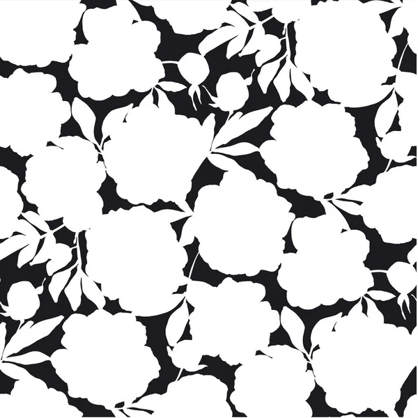Laconic Elegantní Pivoňkové Květy Hladký Vzor Pro Pozadí Tkaniny Textil — Stockový vektor