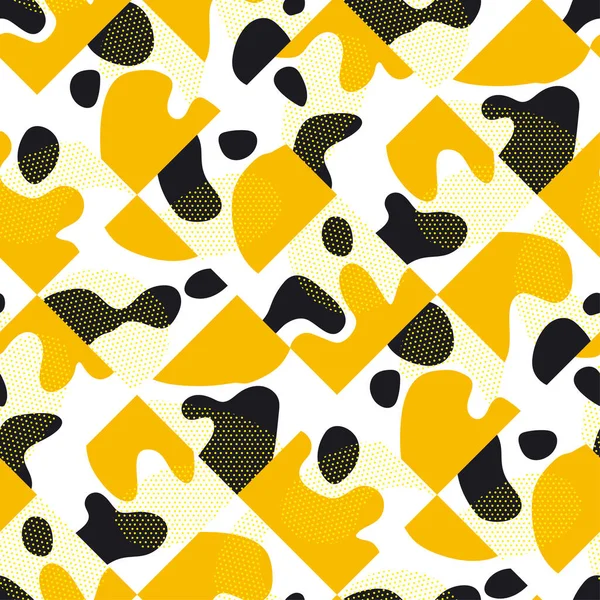 Arkaplan Kumaş Tekstil Ambalaj Yüzey Baskı Tasarımı Için Sarı Siyah — Stok Vektör