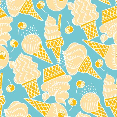 Sevimli vanilyalı dondurma, eski püskü, karalama sanatı, taşıyıcı kiremit karışımı. Eğlenceli yaz titreşimleri gelato fayansları uyumluluğu.