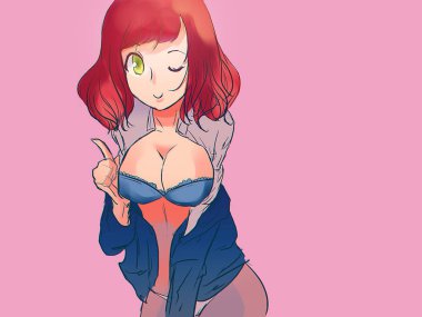 Seksi Anime kız çizim