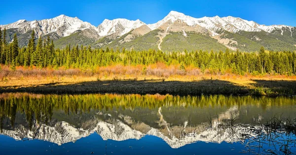 Mitchell Pohoří Odráží Národní Park Kootenay Jezero Psa Britská Kolumbie — Stock fotografie