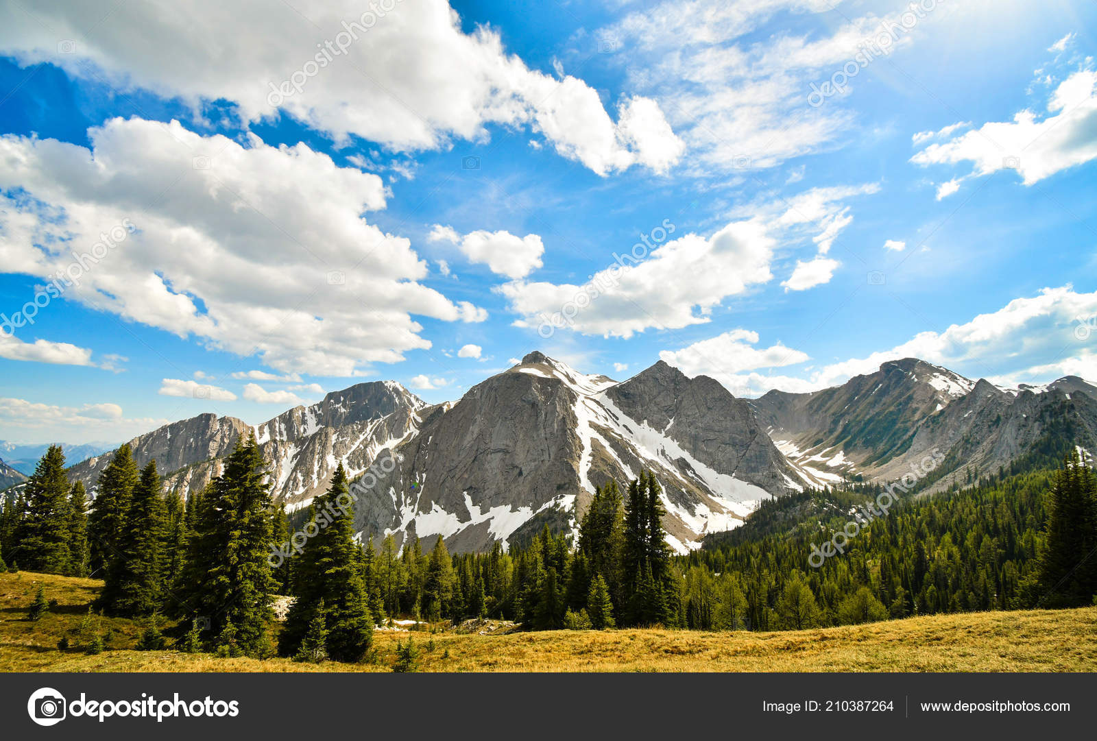 Snow Melting Mount Aeneas Form Pedley Pass Invermere British Columbia