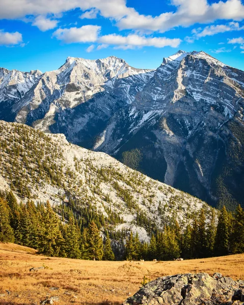 Bergskedjan Klippiga Bergen Höst Från Sluttningarna Mount Lady Macdonald Nära — Stockfoto