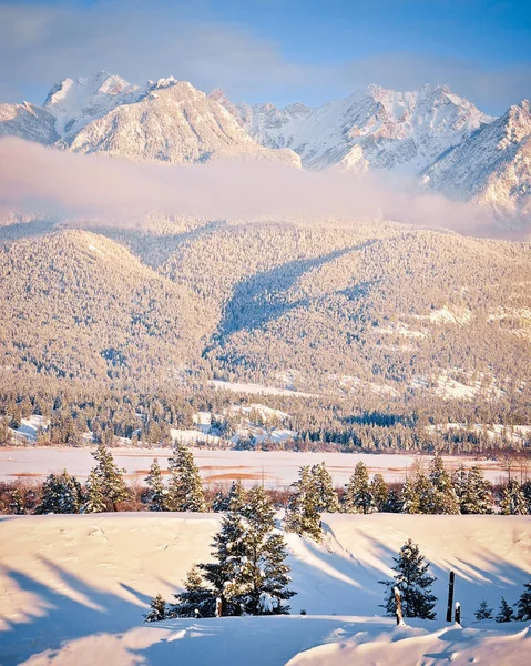 Chaîne Montagnes Fairmont Fairmont Hot Springs Colombie Britannique Canada Hiver — Photo