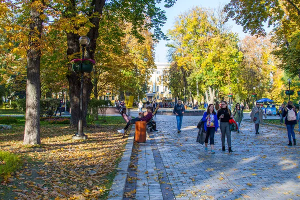 タラス シェフチェンコ公園 グリーン ビルディング タラス シェフチェンコ大学のキエフ 通りにあるメインの建物の反対側に位置します キエフ市の Vladimirsky いる状態 — ストック写真