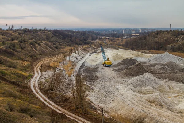 Clay Quarry Tavria Steppe Zaporozhye Region Ukraine November 2018 — Stock Photo, Image
