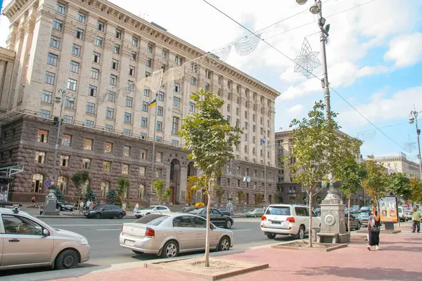 Budova Radnice Hlavního Města Ukrajiny Horkého Letního Dne Kyjev Ukrajina — Stock fotografie