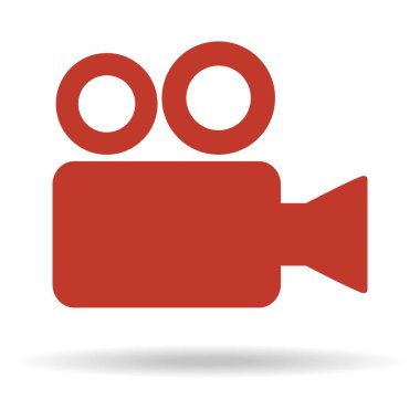 video kamera simgesi beyaz zemin üzerinde. vektör çizim