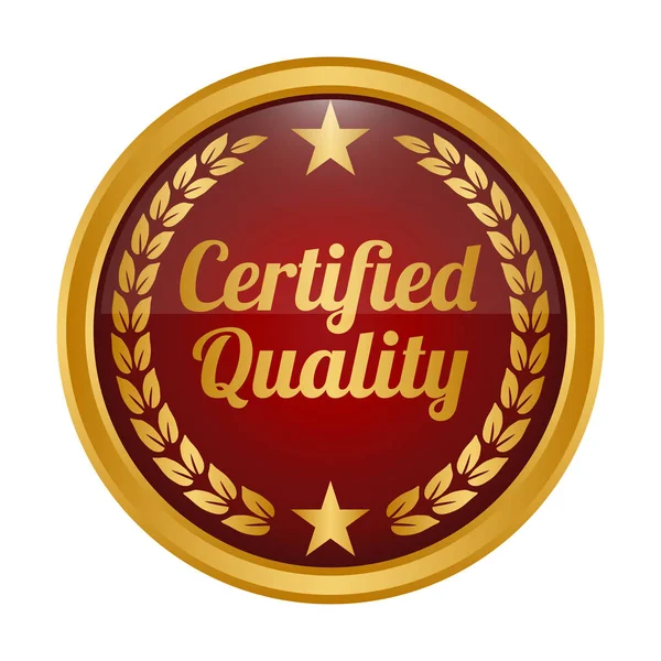 Zertifiziertes Qualitätsabzeichen Auf Weißem Hintergrund Vektorillustration — Stockvektor