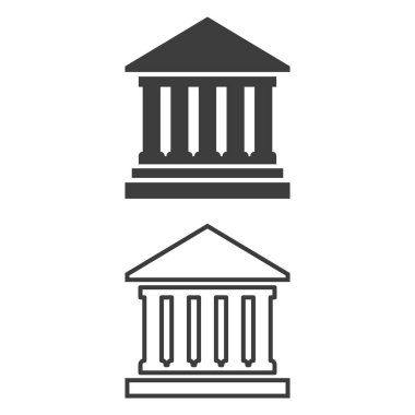 Banka beyaz arka plan üzerinde simgesi. Vektör çizim