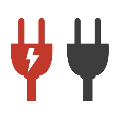 Beyaz arka plan üzerinde fiş simgesi. Vektör çizim