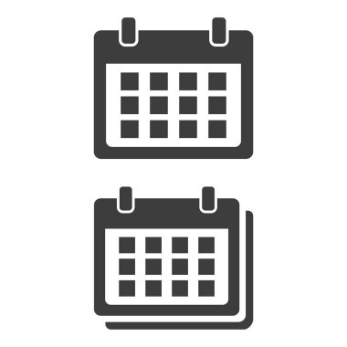 Beyaz arka plan üzerinde düz takvim simgesini. Vektör çizim