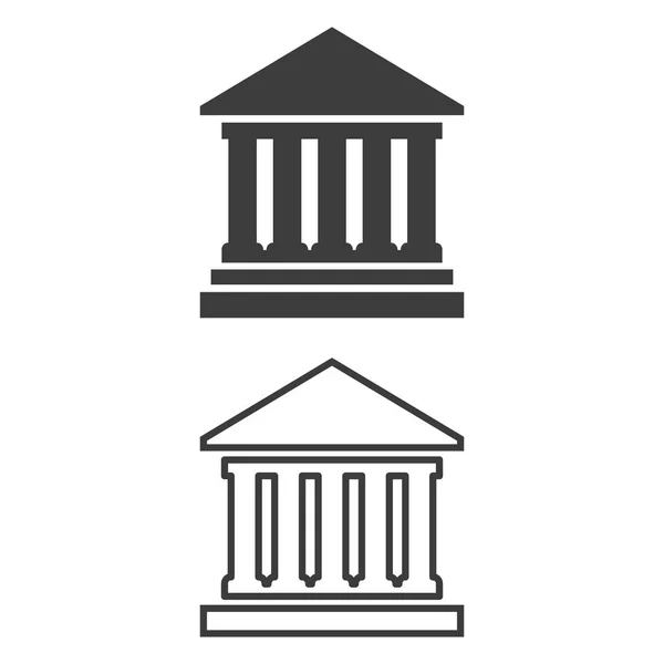 Icona Della Banca Sfondo Bianco Illustrazione Vettoriale — Vettoriale Stock