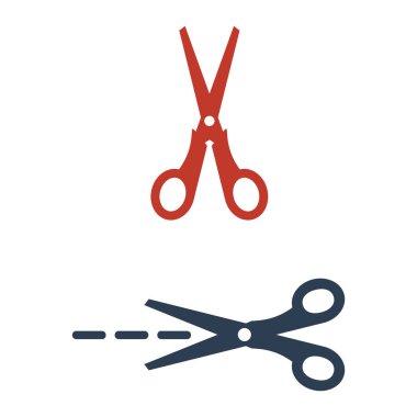 Makas kesim çizgili beyaz arka plan üzerinde izole. Vektör çizim