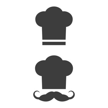 Şef simgesi beyaz arka plan üzerinde. Vektör çizim