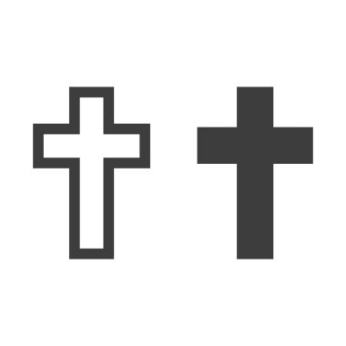 Din simgesi beyaz arka plan üzerinde çapraz. Vektör çizim