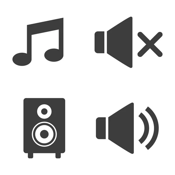 Iconos Audio Sonido Sobre Fondo Blanco Ilustración Vectorial — Vector de stock