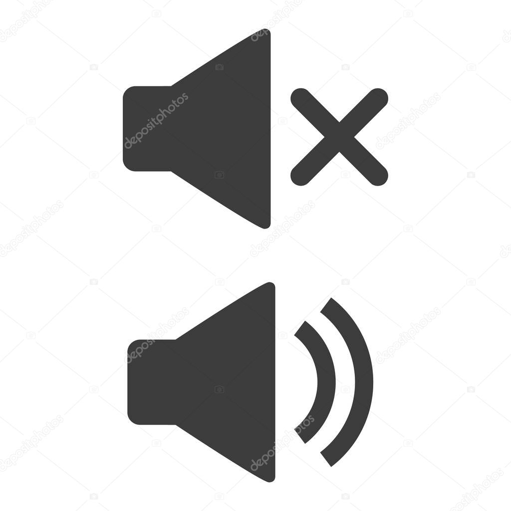 Volume sound icon on white background. Vector illustration