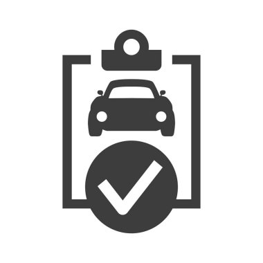 Beyaz arka planda araba listesi simgesi. Vektör illüstrasyonu