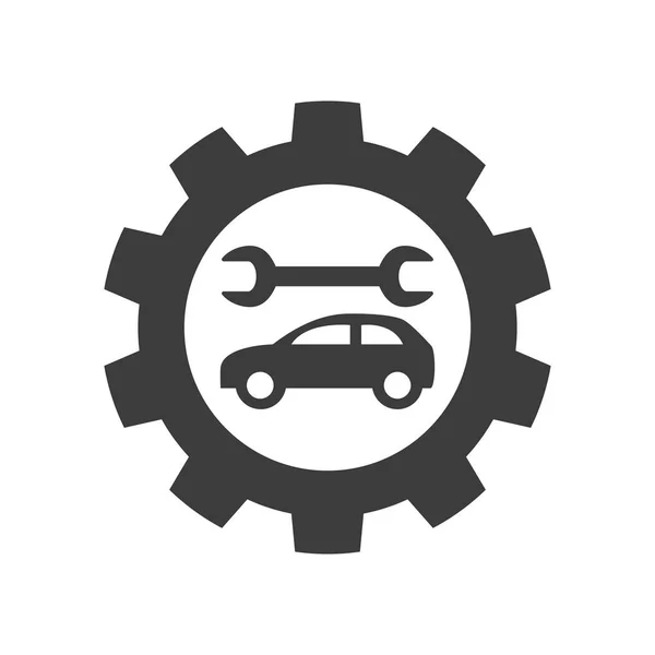 Bil Service Ikonen Vit Bakgrund Vektorillustration — Stock vektor