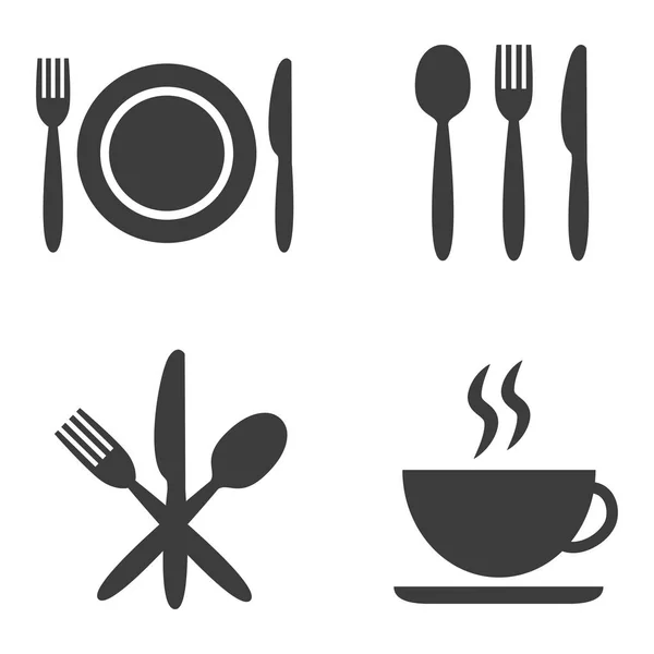 Conjunto Iconos Café Sobre Fondo Blanco Ilustración Vectorial — Archivo Imágenes Vectoriales