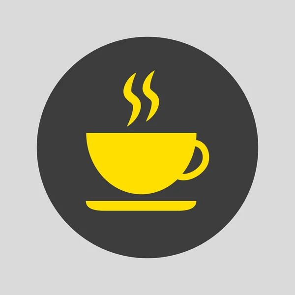 Icono Taza Café Sobre Fondo Gris Ilustración Vectorial — Vector de stock