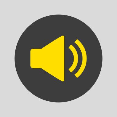 Gri arka plan üzerinde ses ses simgesi. Vektör çizim