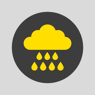 Gri arka plan üzerinde yağmur simgesi. Vektör çizim