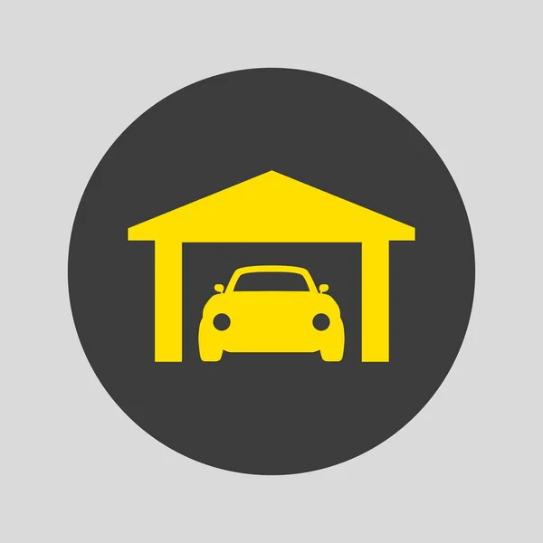Car Garage Icon Gray Background Vector Illustration — Stock Vector