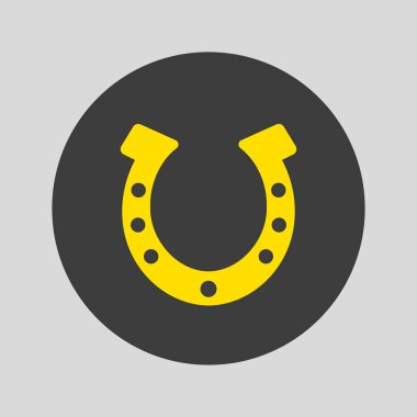 At nalı simgesi gri arka plan üzerinde. Vektör çizim