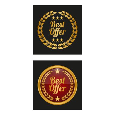 En iyi teklif etiket iki sürümlerinde. Vektör çizim
