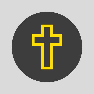 Din simgesi gri arka plan üzerinde çapraz. Vektör çizim