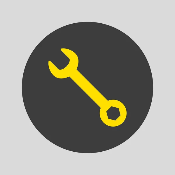 Schraubenschlüssel Symbol Auf Grauem Hintergrund Vektorillustration — Stockvektor