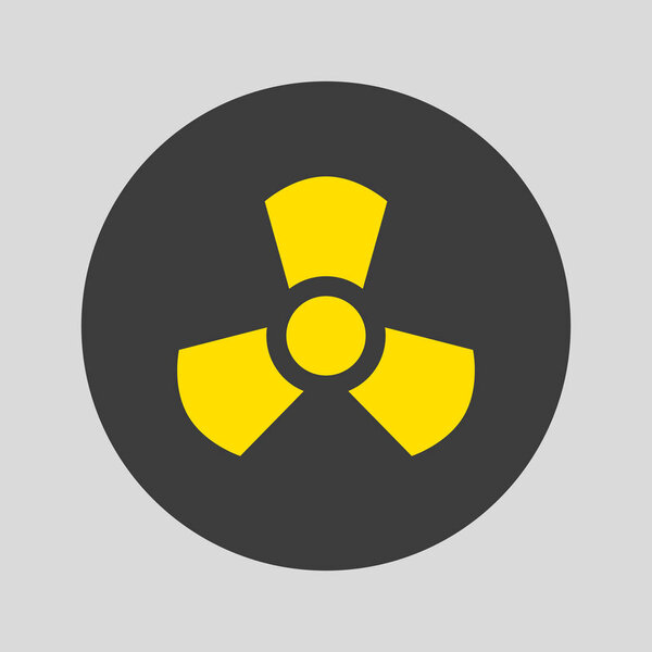 Значок излучения на сером фоне. Векторная иллюстрация

