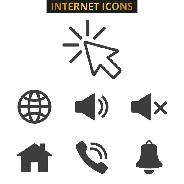 Icone Web Impostate Sfondo Bianco Illustrazione Vettoriale — Vettoriale Stock