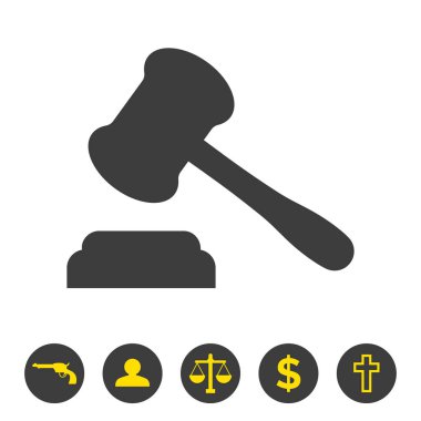Judge gavel icon on white background. Vector illustration vector