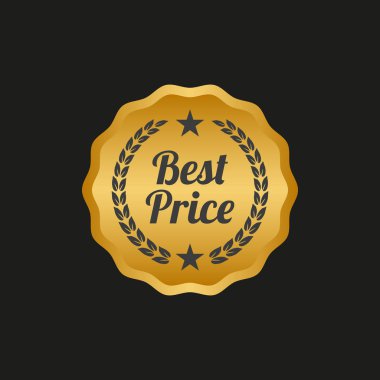 Siyah arka plan üzerine en iyi fiyat etiketi. Vektör çizim