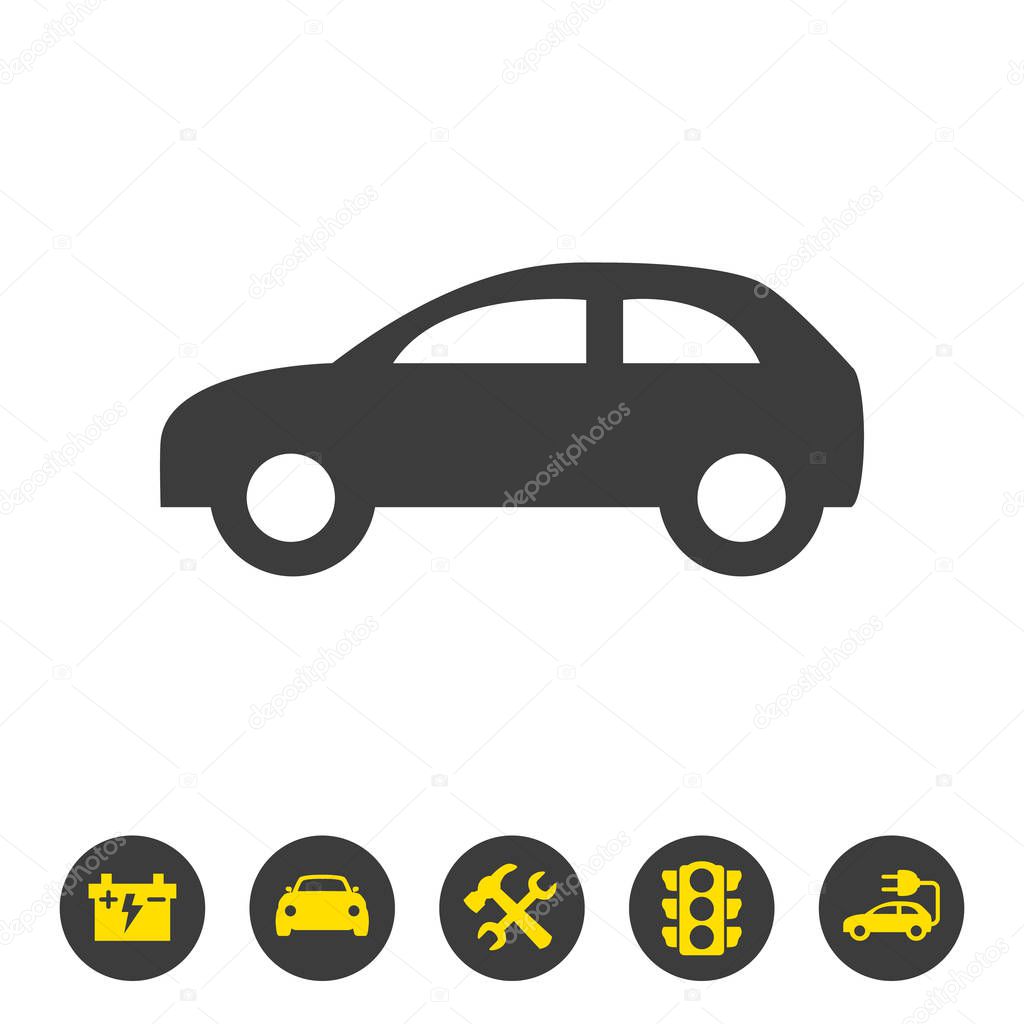 Car icon on white background. Vector illustration